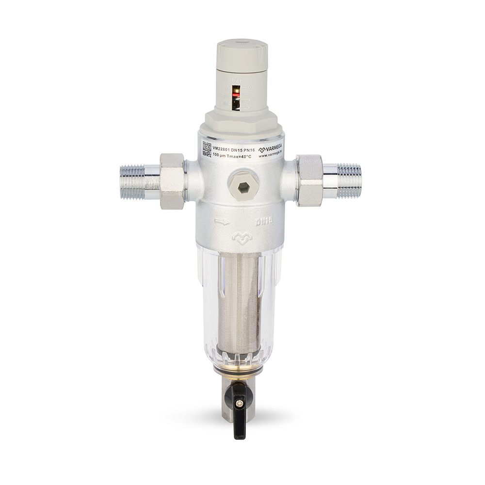 Комбинированный промывной фильтр Varmega PN16 для холодной воды, с редуктором давления