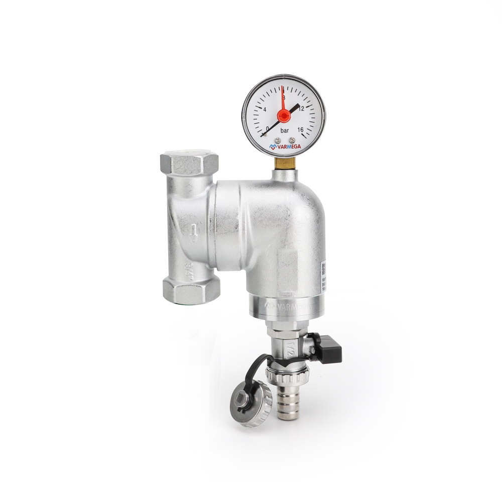 Фильтр сетчатый промывной Varmega VMSF03 поворотный, ВР-ВР c манометром